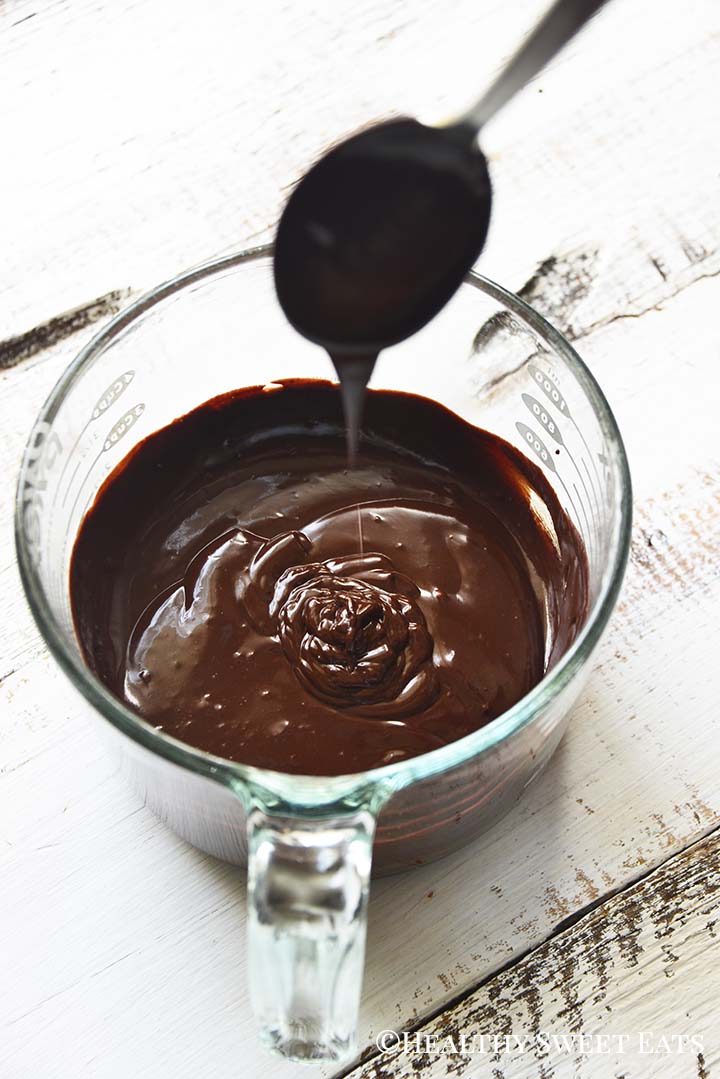 Low Carb Hot Fudge Dripping Off Spoon