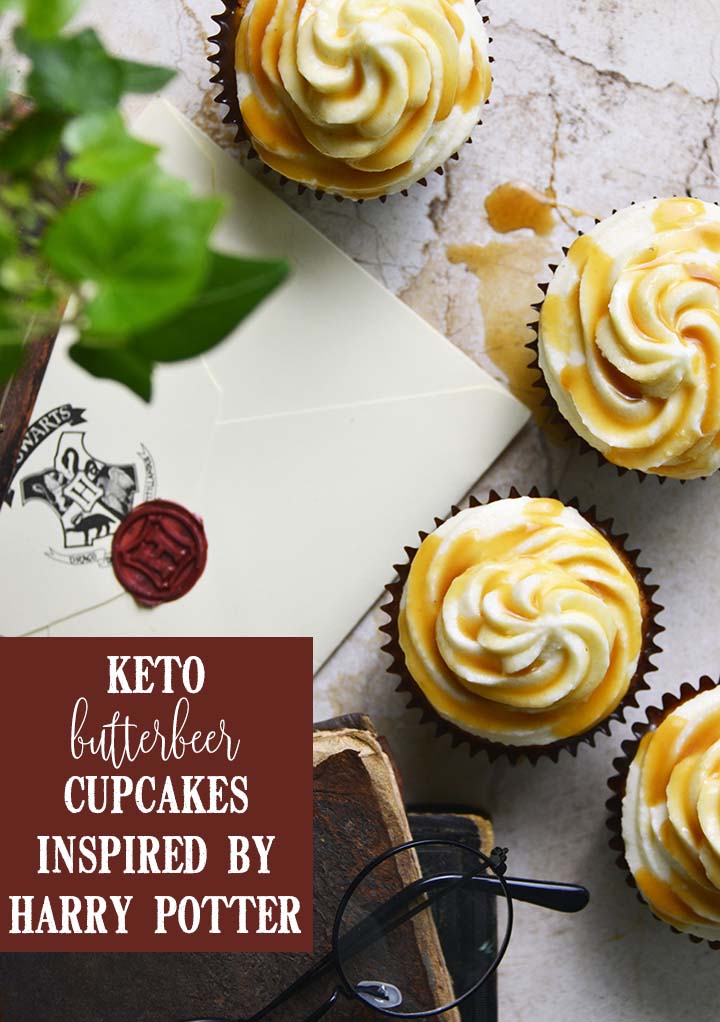 keto butterbeer cupcakes graphic