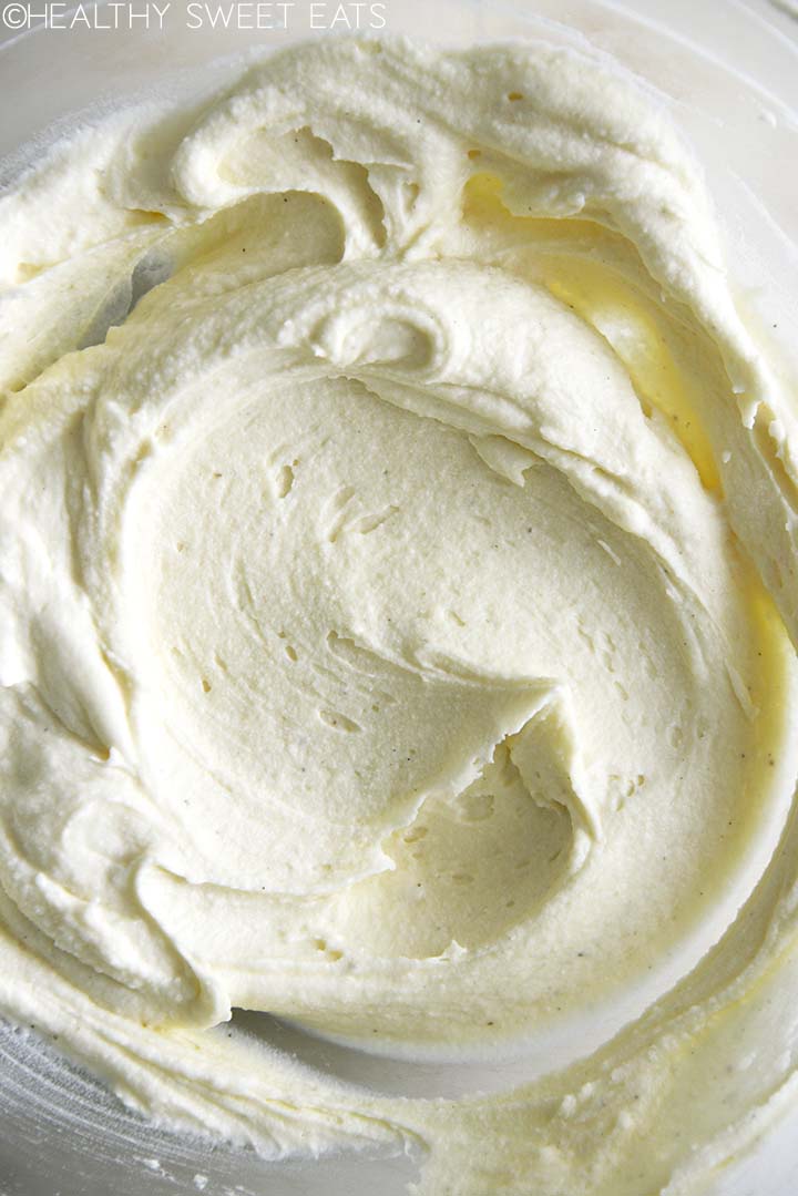 smooth and creamy keto vanilla buttercream in bowl