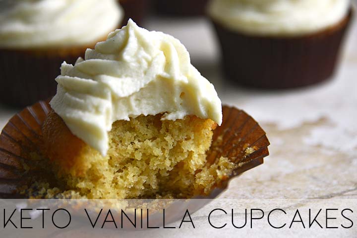 keto vanilla cupcakes with description